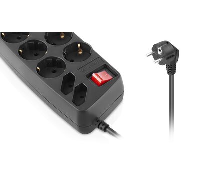 Изображение 5 REAL-EL RS-10 Protect 1.8м Black 10 розеток