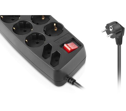 Зображення 5 REAL-EL RS-10 Protect 3м Black 10 розеток