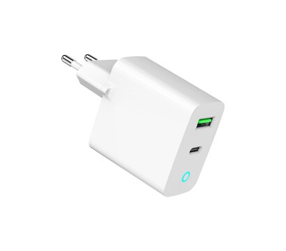 Изображение 2 Зарядное устройство Gembird TA-UC-PDQC20L-W-01 (1USBх3A 18W + 1USB-Cх3A 20W) White