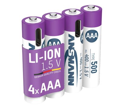 Изображение 2 Аккумулятор Ansmann AAA/HR03 Li-Ion 500 mAh BL 4 шт