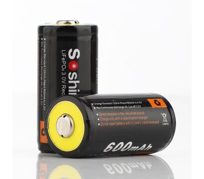 Зображення 3 Акумулятор Soshine CR123A/16340 LiFePO4 600mAh 1шт