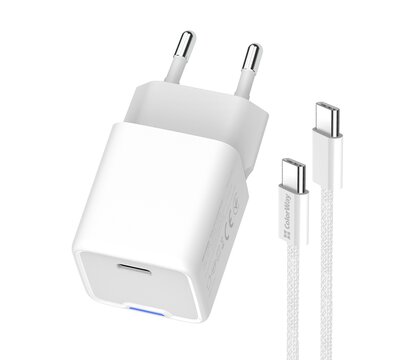 Изображение 5 Зарядное устройство ColorWay GaN Mini 25W PD Port PPS USB-C White + кабель USB Type-C — CW-CHS052PDC-WT