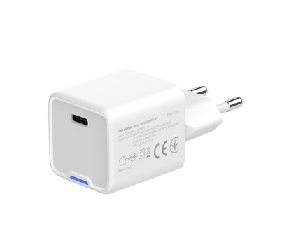 Зображення 6 Зарядний пристрій ColorWay GaN Mini 35W PD Port PPS USB-C White — CW-CHS056PD-WT