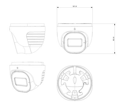 Изображение 3 Видеокамера Provision-ISR DI-340IPEN-28-G-V4 (2.8 мм) купольная, Цвет корпуса: серый