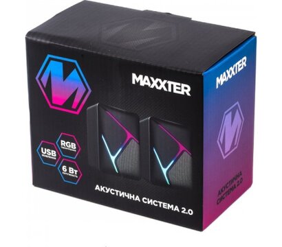 Изображение 5 Акустическая система 2.0 Maxxter CSP-U004RGB USB Black — CSP-U004RGB