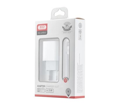 Зображення 2 Зарядний пристрій XO L97 (1Type-C/1USB/2.4A) + Type-C - Lightning White — XO-L97-LG