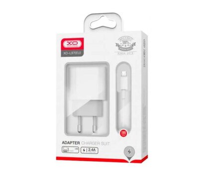 Зображення 2 Зарядний пристрій XO L97 (1Type-C/1USB/2.4A) + USB - MicroUSB White — XO-L97-MC)