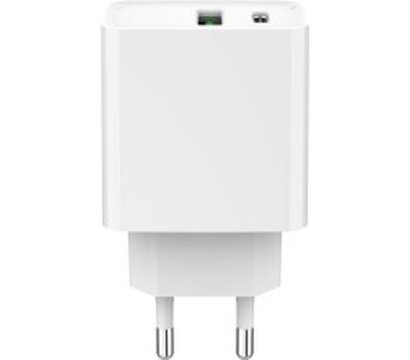 Зображення 2 Зарядний пристрій Gembird USB-A + Type-C (PD20W + QC3.0 18W) white — TA-UC-PDQC20-01-W