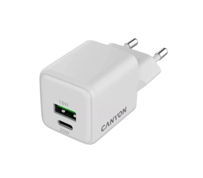 Зображення 2 Зарядний пристрій Canyon CU20AC GaN 20W 1xPD 1xQC EU White — CNS-CUW20AC