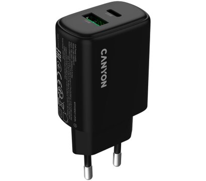 Зображення 2 Зарядний пристрій Canyon OnCharge 250 25W 1xPD 1xQC EU Black — CNE-CHA250-31