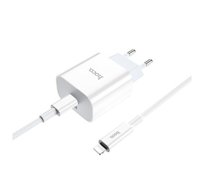 Зображення 3 Зарядний пристрій Hoco C76A Plus Speed Source USB-C PD20W + cable USB-C to Lightning White — 6931474746924