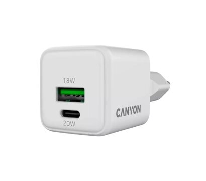 Зображення 3 Зарядний пристрій Canyon CU20AC GaN 20W 1xPD 1xQC EU White — CNS-CUW20AC