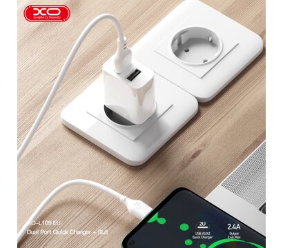 Зображення 4 Зарядний пристрій XO L109 12W 2xUSB-A White — L109_White