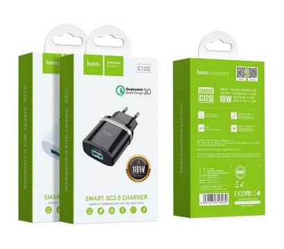 Зображення 4 Зарядний пристрій Hoco C12Q Smart QC3.0 charger White — 6931474716262