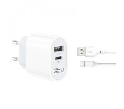 Зображення 5 Зарядний пристрій XO L97 (1Type-C/1USB/2.4A) + USB - MicroUSB White — XO-L97-MC)