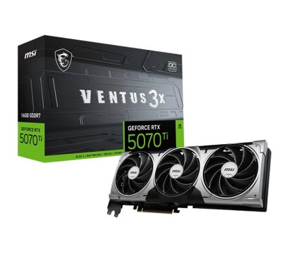 Зображення 5 Відеокарта MSI GeForce RTX5070 Ti Ventus 3X OC (16384MB, GDDR6, 256bit) — RTX5070TI-16G-VENTUS-3X-OC