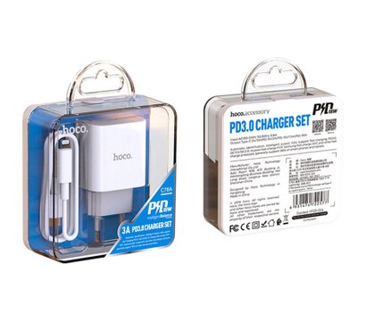 Зображення 6 Зарядний пристрій Hoco C76A Plus Speed Source USB-C PD20W + cable USB-C to Lightning White — 6931474746924
