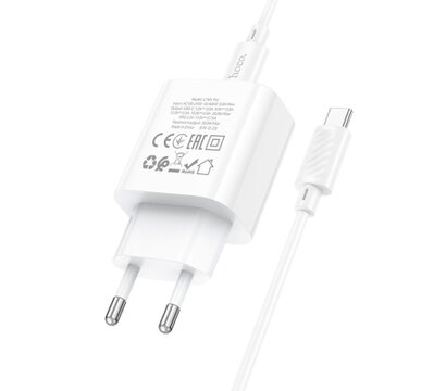 Зображення 6 Зарядний пристрій Hoco C76A Pro Majestic USB-C PD30W + cable USB-C to USB-C White — 6942007616324