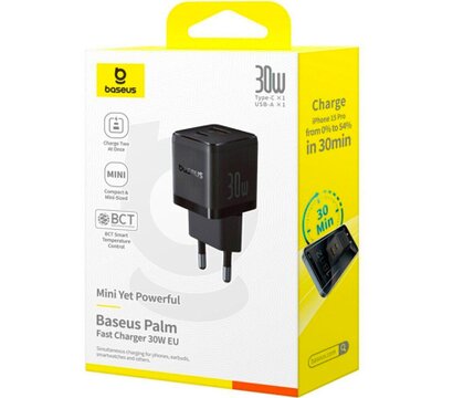 Изображение 6 Зарядное устройство Baseus Palm Fast Charger C+U 30W cluster black — P1011160A113-00