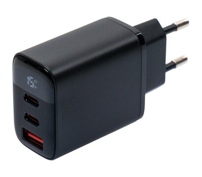 Зображення 2 Зарядний пристрій Vinga 2xUSB-C PD30W + USB-A QC30W Display 30W Max — VCR30ACCDB