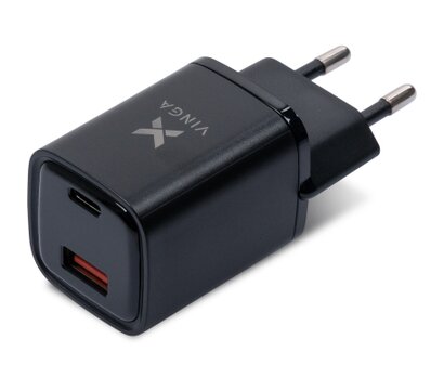 Зображення 2 Зарядний пристрій Vinga USB-C PD30W + USB-A QC30W Display 33W Max — VCR30ACDB