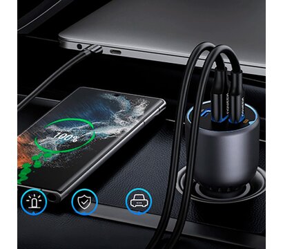 Зображення 3 Зарядний пристрій Ugreen 3xUSB 130W (2xUSB-C+USB-A) QC3.0 (EC705) — 35025