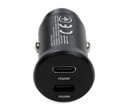 Зображення 3 Зарядний пристрій Vinga 40W PD 2xUSB-C (20W+20W) Car Charger — VCPCCCC40