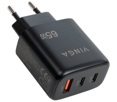 Зображення 3 Зарядний пристрій Vinga GaN 65W PD+QC 2C1A ports Wall Charger — VCPCHCCA65B