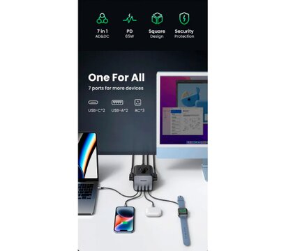 Зображення 4 Зарядний пристрій Ugreen 4xUSB 65W DigiNest Cube (2хUSB-C+2xUSB-A) CD268 — 60113