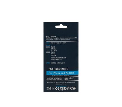Зображення 4 Зарядний пристрій RivaCase 2хUSB-А + Type-C PD 20W+QC3.0 кабель Type-C-Lighting white — PS4102 WD5 White