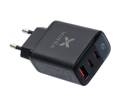 Зображення 6 Зарядний пристрій Vinga 2xUSB-C PD30W + USB-A QC30W Display 30W Max — VCR30ACCDB