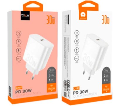 Зображення 2 Зарядний пристрій WUW C197 USB-C PD30W White — 6972573336678