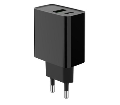 Зображення 3 Зарядний пристрій Gembird 1xUSB-A + 1 Type-C (PD20Вт + QC3.0 18Вт) Black — TA-UC-PDQC20-01-BK