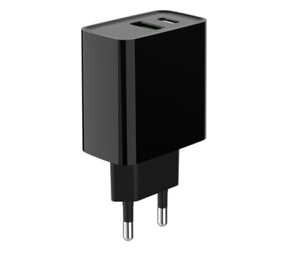 Зображення 4 Зарядний пристрій Gembird 1xUSB-A + 1 Type-C (PD20Вт + QC3.0 18Вт) Black — TA-UC-PDQC20-01-BK