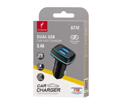 Зображення 2 Зарядний пристрій SkyDolphin SZ18 (2USB, 3.4A) Black — SDAZP-000098