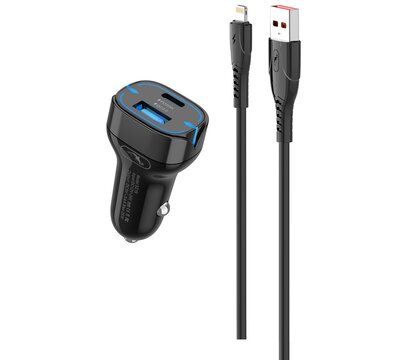 Изображение 2 Зарядное устройство SkyDolphin SZ19L PD 20W + QC3.0 20W Black + кабель Lightning — AZP-000103