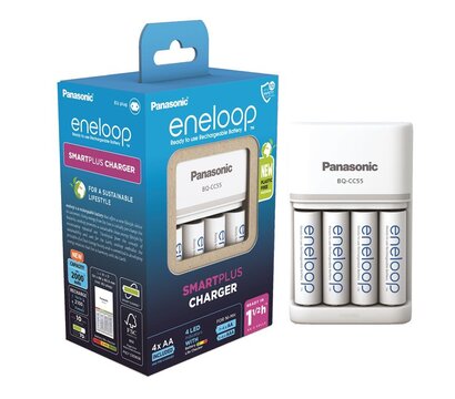 Зображення 3 Зарядка для батарейок Panasonic Smart-Quick Charger + Eneloop AA/HR06 4 шт. - K-KJ55MCD40E 1.2V