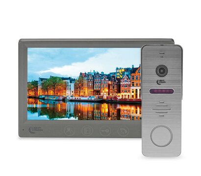 Зображення 2 Комплект відеодомофона LightVision Amsterdam FHD Grey + RIO FHD Grey + Trinix TRX Fass Steel, Колір (домофон + панель): сірий + сірий