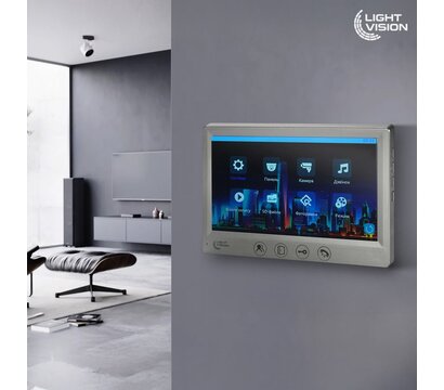 Зображення 8 Комплект відеодомофона LightVision Amsterdam FHD Grey + RIO FHD Grey + Trinix TRX Fass Steel, Колір (домофон + панель): сірий + сірий