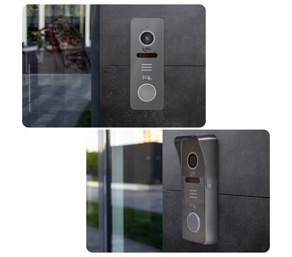 Зображення 10 Комплект відеодомофона LightVision Amsterdam FHD Grey + RIO FHD Grey + Trinix TRX Fass Steel, Колір (домофон + панель): сірий + сірий