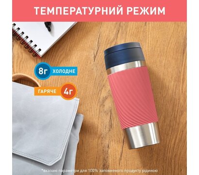 Зображення 4 Термокружка Tefal Travel Mug Classic Twist 360 мл Coral - N2024410