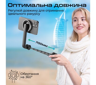 Зображення 4 Тримач Promate MagStick Black