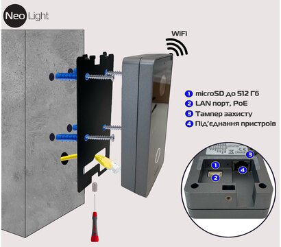 Изображение 7 Панель вызова домофона NeoLight Optima IPW Black