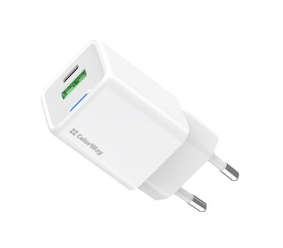 Зображення 2 Зарядний пристрій ColorWay GaN Mini 20W White – CW-CHS062PD-WT