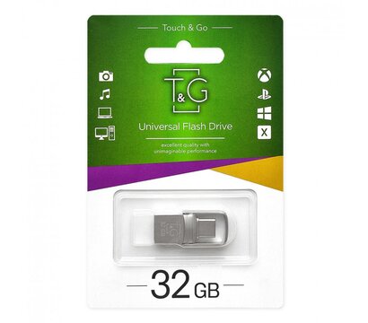 Зображення 2 USB флешка T&G 104 Metal Series Silver 32GB USB 2.0 - TG104TC-32G