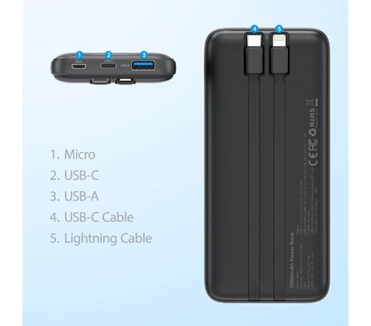 Изображение 5 Батарея мобильная Choetech 10000mAh 22.5W Black - B654-BK
