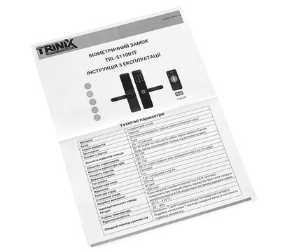 Зображення 10 Автономний замок Trinix TRL-5110BTF Black для офісів/домів