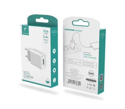 Зображення 3 Зарядний пристрій SkyDolphin SC36 (1USB, 2.4A) White — SDMZP-000080