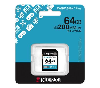 Зображення 3 Карта пам`яті Kingston Canvas Go! Plus SDXC 64GB UHS-I/U3 Class 10 - SDG4/64GB