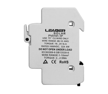 Зображення 4 Роз`єднувач запобіжника Leader PV0191-1P DC 1000V, Кількість полюсів: 1